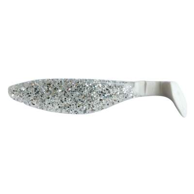 4" Relax Kopyto River 11cm 064WT klar silber-glitter / white tail