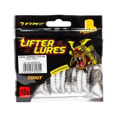 FTM Lifter Lures Larvy Cheese 3,5 cm White / Black