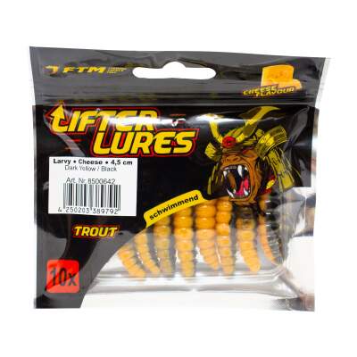 FTM Lifter Lures Larvy Cheese 4,5 cm Dark Yellow / Black