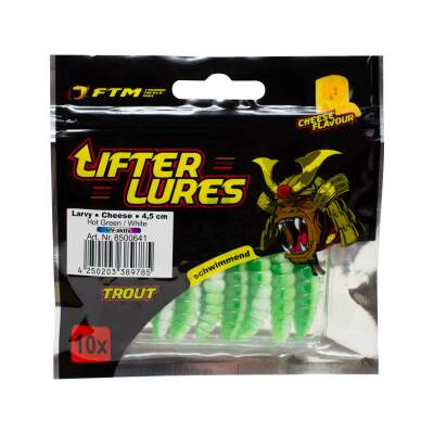 FTM Lifter Lures Larvy Cheese 4,5 cm Hot Green / White UV