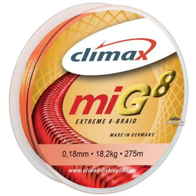 (9)  Climax miG 8  fluoorange  0,25mm Rolle a 180m